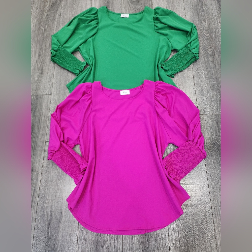 Elegant Green and Pink Women's Blouses